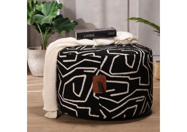 הדום בד עגול 60 ס"מ גוון שחור דגם לילו