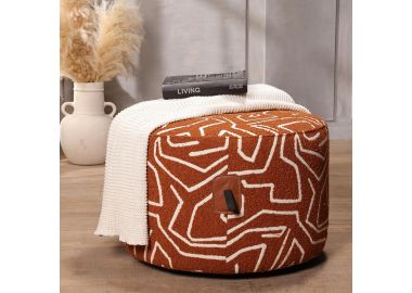 הדום בד עגול 60 ס"מ גוון כתום דגם לילו