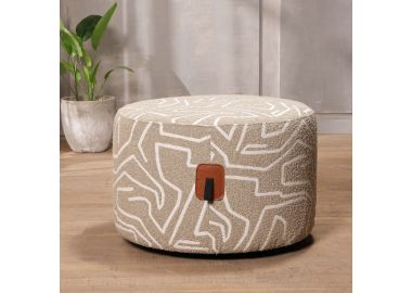 הדום בד עגול 60 ס"מ גוון אפור בהיר דגם לילו