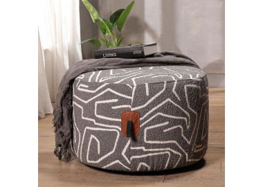 הדום בד עגול 60 ס"מ גוון אפור דגם לילו