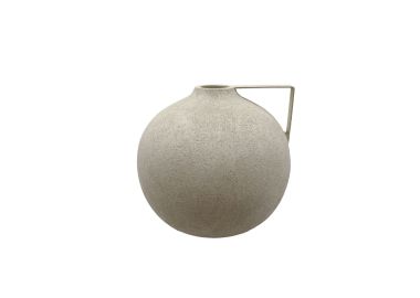 אגרטל עגול פולירסין בז' 20 ס"מ דגם גרייס