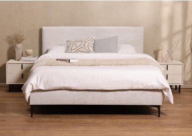 מיטה זוגית 190*160 ס"מ בד בגוון אבן דגם קלאוד