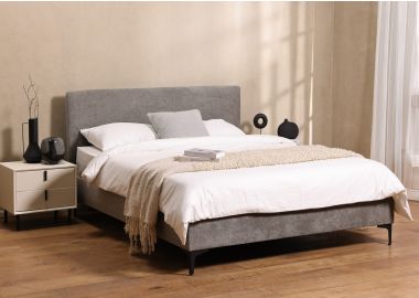 מיטה זוגית 200*160 ס"מ בד בגוון אפור דגם קלאוד