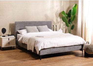 מיטה זוגית 200*160 ס"מ בד בגוון אפור כהה דגם קלאוד