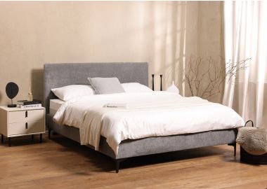 מיטה זוגית 200*140 ס"מ בד בגוון אפור כהה דגם קלאוד