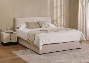 מיטה זוגית 190*160 ס"מ בד בגוון אפור בהיר דגם בולד