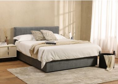 מיטה זוגית 200*160 ס"מ בד בגוון אפור דגם בולד