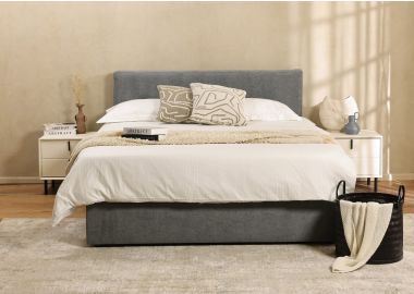 מיטה זוגית 190*160 ס"מ בד בגוון אפור דגם בולד