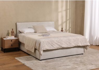 מיטה זוגית 200*160 ס"מ בד בגוון אבן משולב קדר חום דגם ליסה