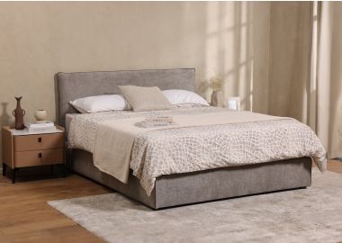 מיטה זוגית 200*160 ס"מ בד בגוון חום משולב קדר חום דגם ליסה