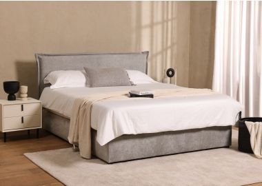 מיטה זוגית 200*160 ס"מ בד בגוון אפור דגם סאסי