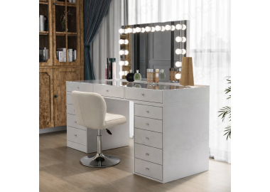 פינת איפור בגוון לבן דגם הוליווד