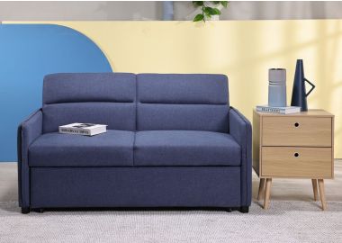ספה באורך 145 ס"מ נפתחת למיטה בגוון כחול דגם COMPACT