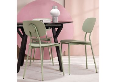 כסא פינת אוכל ירוק פלסטיק קשיח דגם DOTE