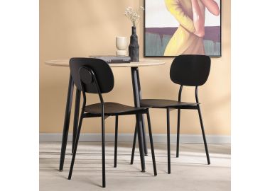 כסא פינת אוכל שחור פלסטיק קשיח דגם DOTE