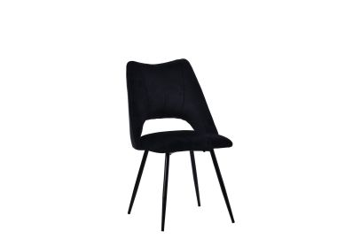 כסא פינת אוכל שחור מרופד רגל בשחור דגם KOMI