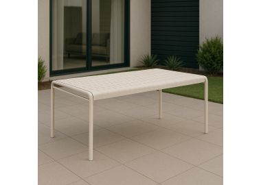 שולחן אוכל 153.5 ס"מ גוון קרם דגם OUTDOOR