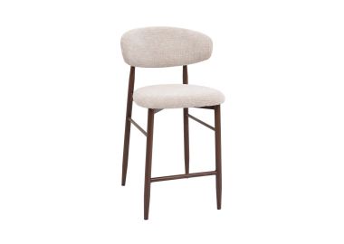 כסא בר משענת גב בד בז' דגם MOON