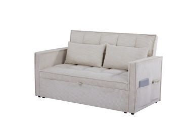 ספה באורך 159 ס"מ נפתחת למיטה בגוון קרם דגם SELINA