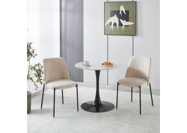 שולחן אוכל עגול קוטר 80 ס"מ קרמיקה דגם TERRAZZO