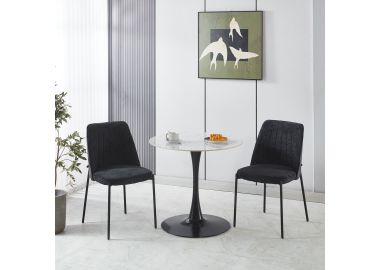 כסא פינת אוכל בד שחור דגם NEO