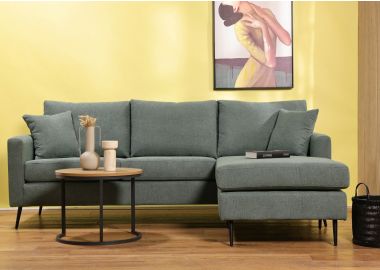 ספה פינתית תלת מושבית בד בגוון ירוק 260 ס"מ דגם RANDOM