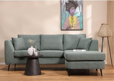 ספה פינתית תלת מושבית בד בגוון ירוק 260 ס"מ דגם RANDEVU