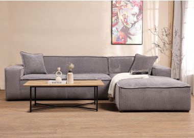 ספת פינתית 300 ס"מ ימין בד קורדרוי אפור דגם COOL