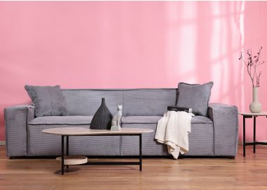 ספת תלת מושבית 280 ס"מ בד קורדרוי אפור דגם COOL