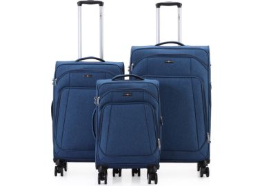 סט 3 מזוודות בד יוקרתי 28/ 24/20 Swiss Royal Tokyo גינס