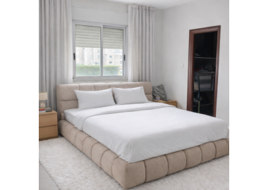 מיטה זוגית מרופדת 160X200 ס"מ דגם מילה בגוון קפה