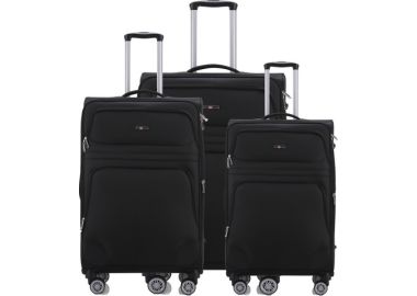 סט 3 מזוודות בד 28/24/20 Swiss Voyager Castlegate שחור