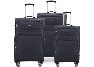 סט 3 מזוודות בד 28/24/20 Swiss Voyager Castlegate אפור