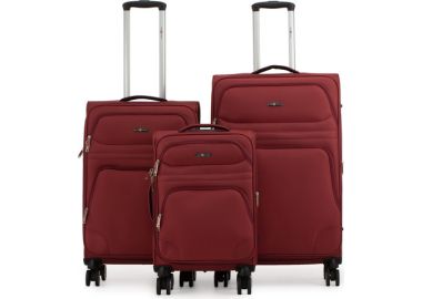 סט 3 מזוודות בד 28/24/20 Swiss Voyager Castlegate בורדו