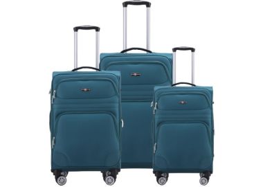 סט 3 מזוודות בד 28/24/20 Swiss Voyager Castlegate טורקיז