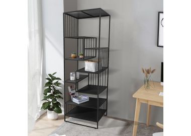 יחידת מדפים מדפים מודולריים בצבע שחור דגם 1202