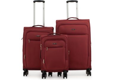 סט 3 מזוודות בד 28/ 24/20 Swiss Voyager Alpine בורדו