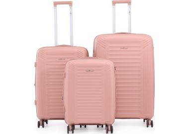 סט 3 מזוודות יוקרה קשיחות 20\24\28 דגם Spirit צבע רוז גולד