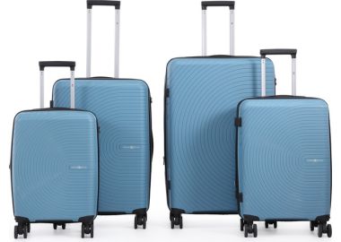 סט 4 מזוודות יוקרה קשיחות 19\21\25\30 דגם Miami צבע ג'ינס