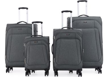 סט 4 מזוודות בד 32/28/24/20 Swiss Royal Tokyo אפור