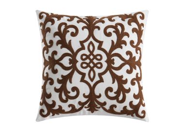 כרית נוי רקומה גרנדה 45X45 חום מוקה