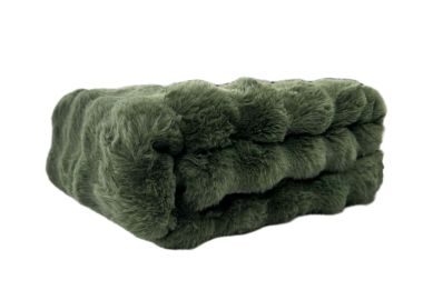 שמיכת יחיד עם מילוי 150x200 ס"מ דגם הרדוף ירוק מרווה