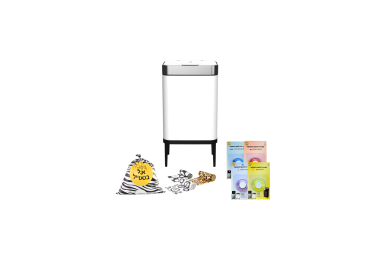 מארז Lianer פח 60 ליטר עם אביזרים צבע לבן