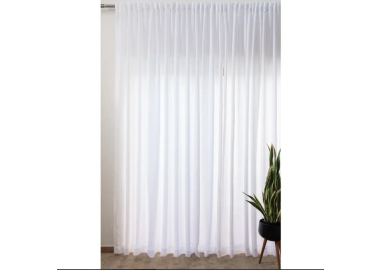 וילון השחלה לובר 260\400 לבן (יחידה)