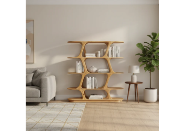 ספרייה מעוצבת ויוקרתית דגם איזבל בגוון בהיר