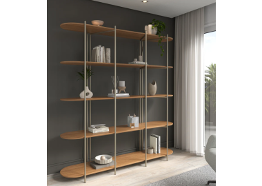 ספרייה מעוצבת ויוקרתית דגם אליאנה בגוון קינמון וזהב