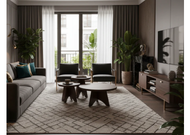 סט 3 שולחנות דגם סוהו עכשוי עץ מלא גוון אגוז