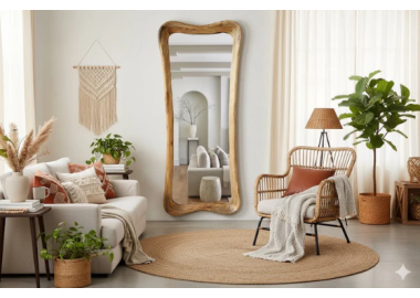 מראת קיר גדולה דגם שלגיה 160 ס"מ בגוון אלון