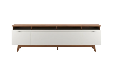 מזנון טלוויזיה דגם קורל 180 ס"מ בגוון אופוייט וקנילה