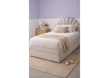 מיטה וחצי 120/190 ס"מ עם ארגז מצעים בגוון אפור